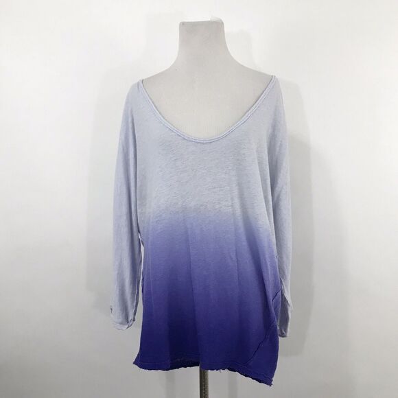 NWT FREE PEOPLE S We The Free Strawberry Ombré Linen Tee $68 coastal beachy - Picture 2 of 10